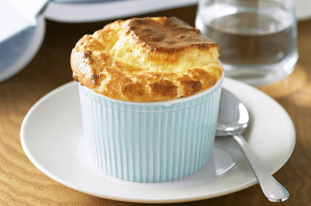 Twice Cooked Three Cheese Soufflé