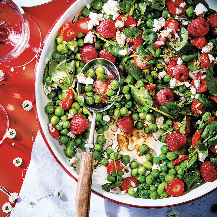 Spring Salad with Peas, Radishes and Goat Feta