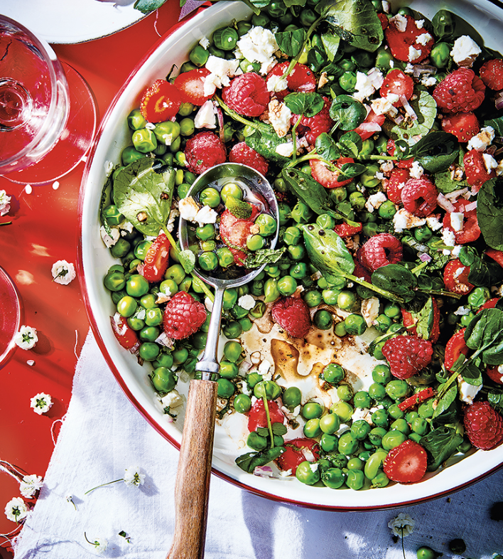 Spring Salad with Peas, Radishes and Goat Feta