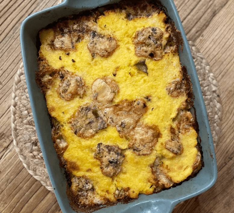 Polenta Gratin with Leek and Fourme d’Ambert